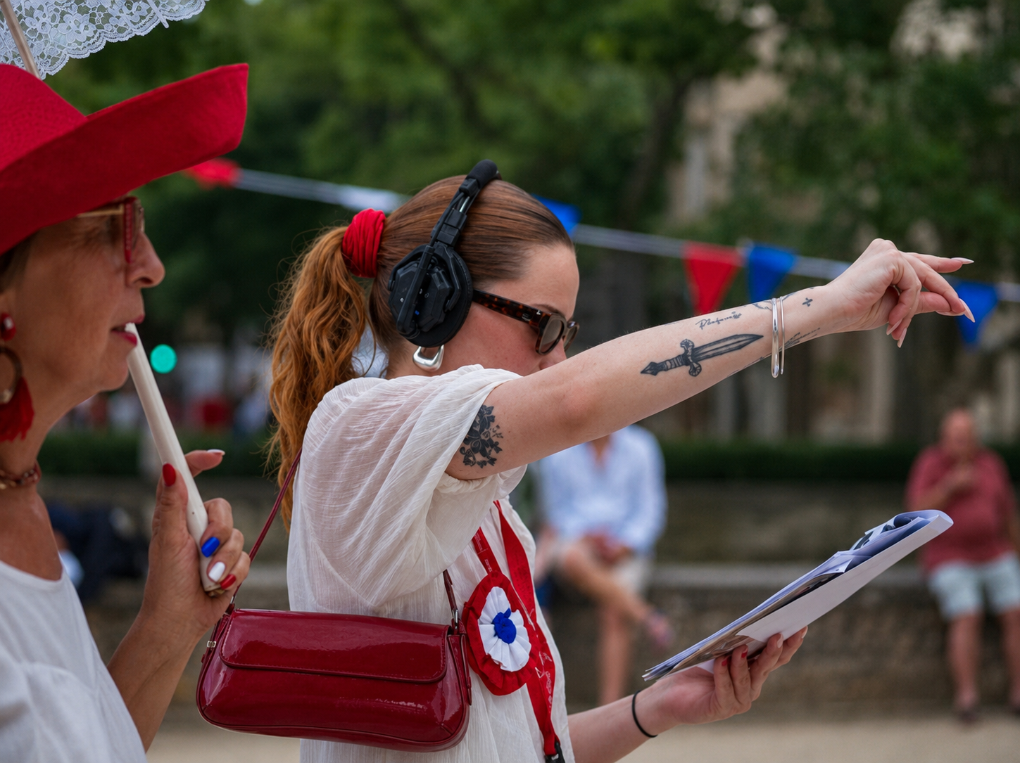 Coordination sur le terrain aux Jardins de la Fontaine